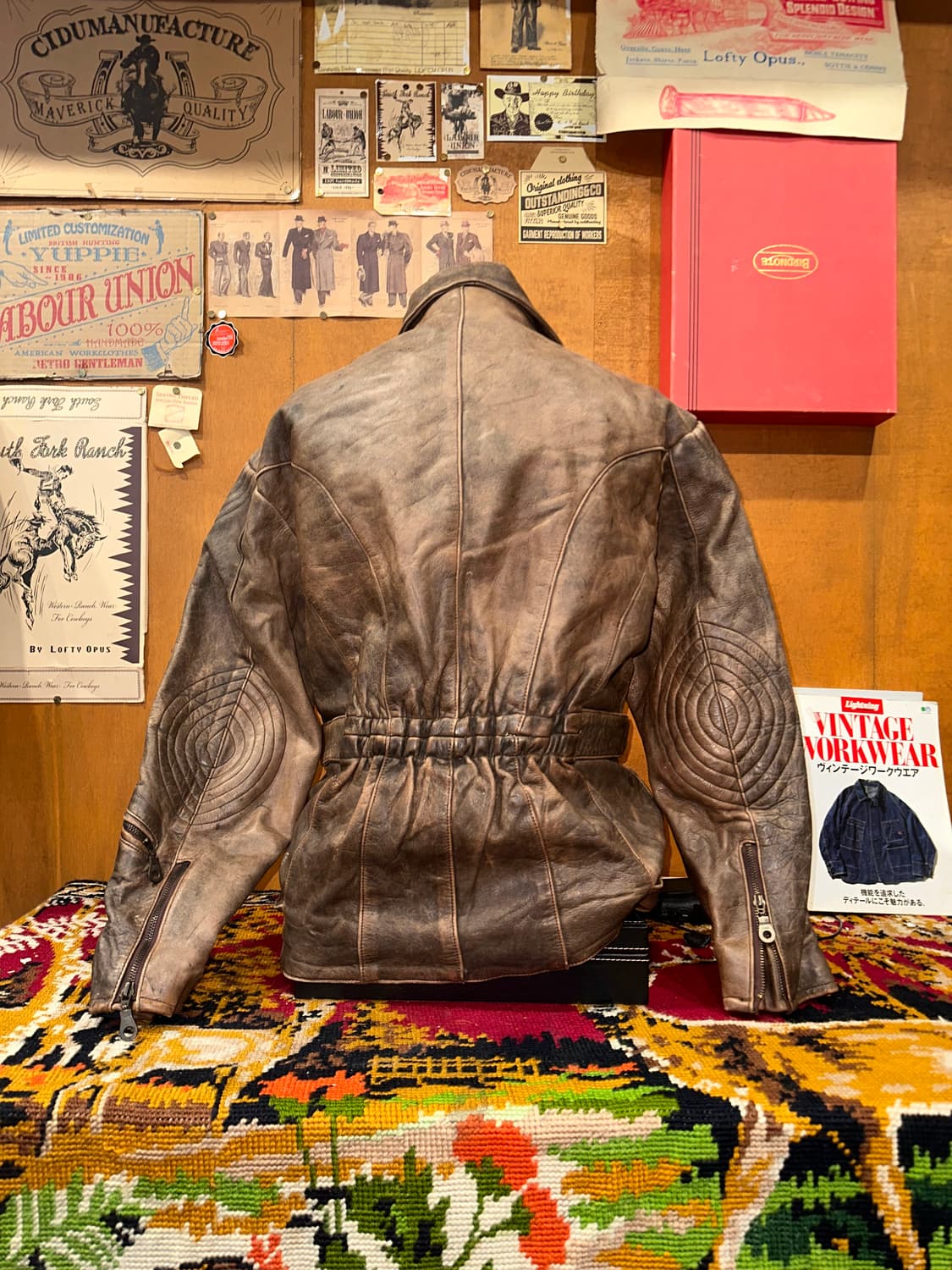 ( XL ) 라이더자켓 바이커자켓 가죽자켓 빈티지가죽 봄버자켓 상품이미지5