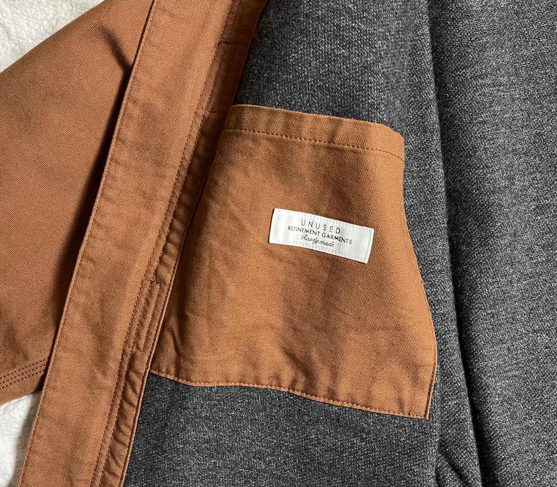 (3)언유즈드 UNUSED 덕 커버올 자켓 (브라운) 워크자켓 상품이미지9