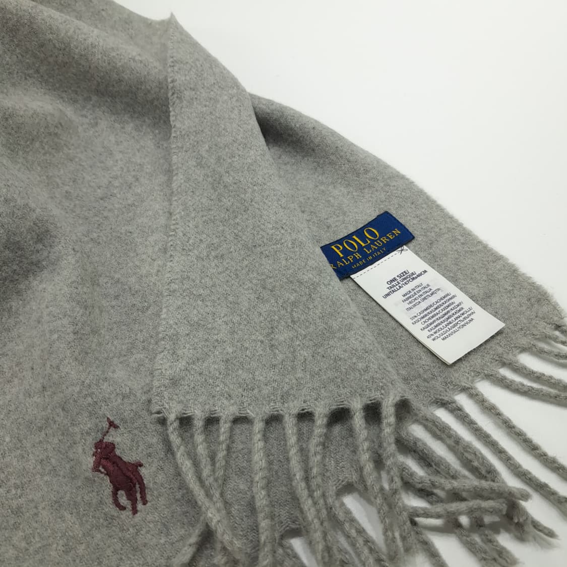 MX203 폴로 랄프로렌 아이스그레이 캐시미어 울 빅 목도리 머플러 상품이미지5