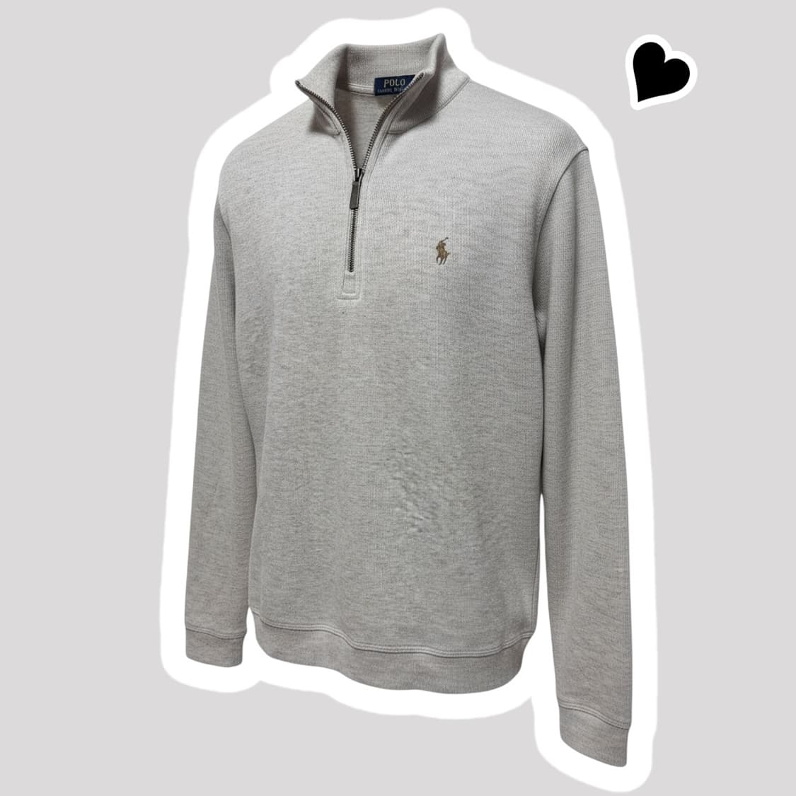 신형 폴로 랄프로렌 오트밀 반집업 니트 상품이미지1