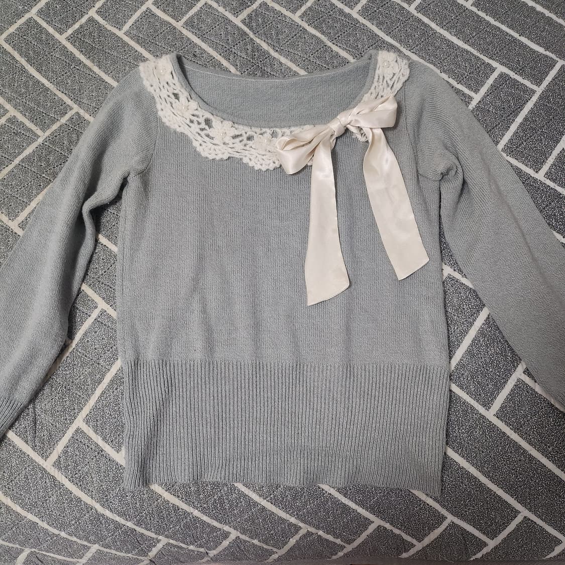 리즈리사 st 달천 로맨틱 갸루 로걀 일본 빈티지 리본 블라우스 니트 상품이미지1