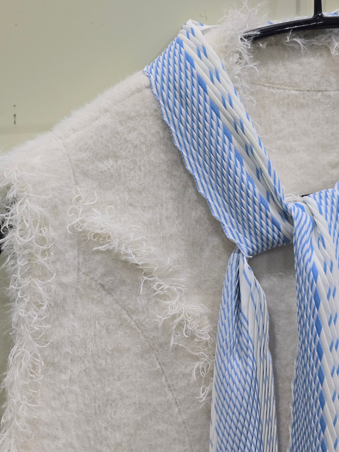 아이보리 퍼 베스트 조끼 스카프 세트 상품이미지3