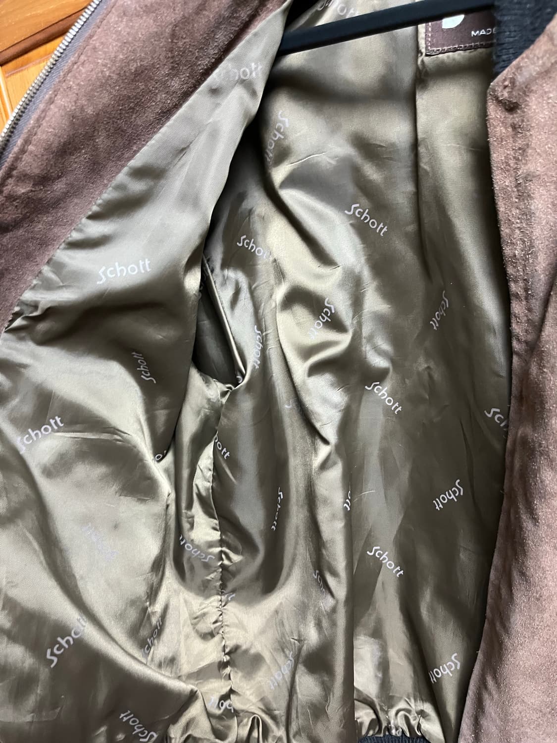 쇼트 스웨이드 가죽자켓(가죽봄버) 42 상품이미지5