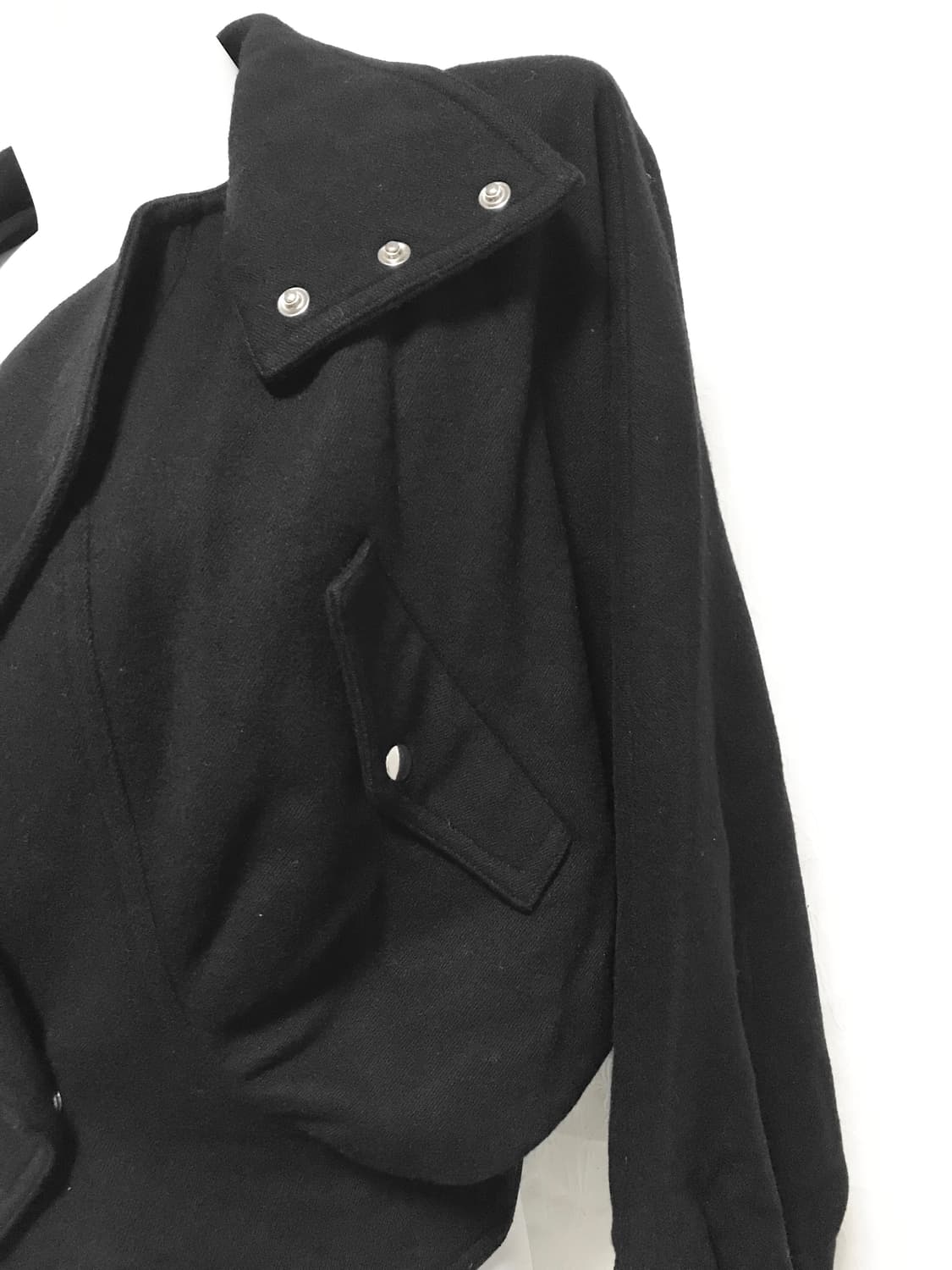 빈티지 긱시크 아카이브 사선 버튼 하이넥 울 자켓 상품이미지5