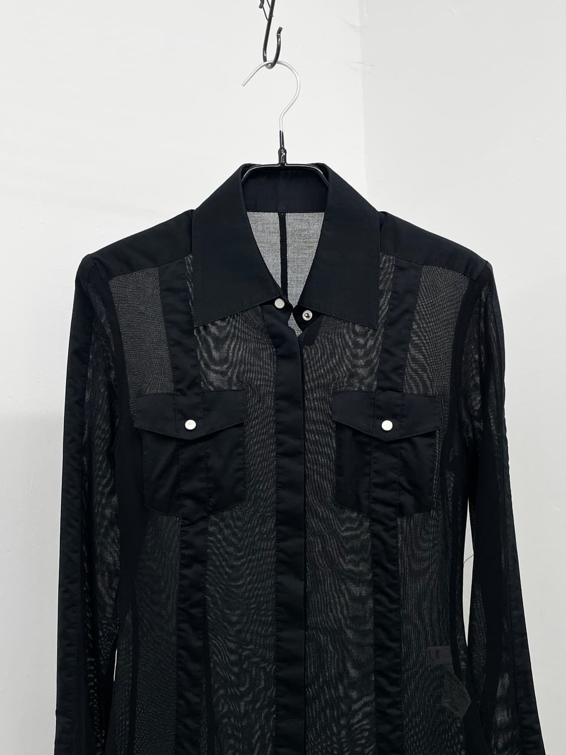 블랙 본디지 메쉬 셔츠 탑 상품이미지5