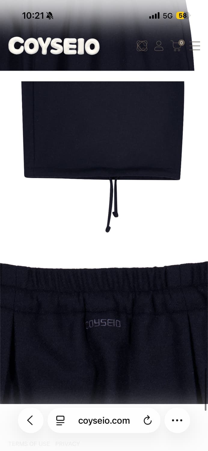 코이세이오 플리츠오버울팬츠 네이비 2사이즈 모델착용 상품이미지8