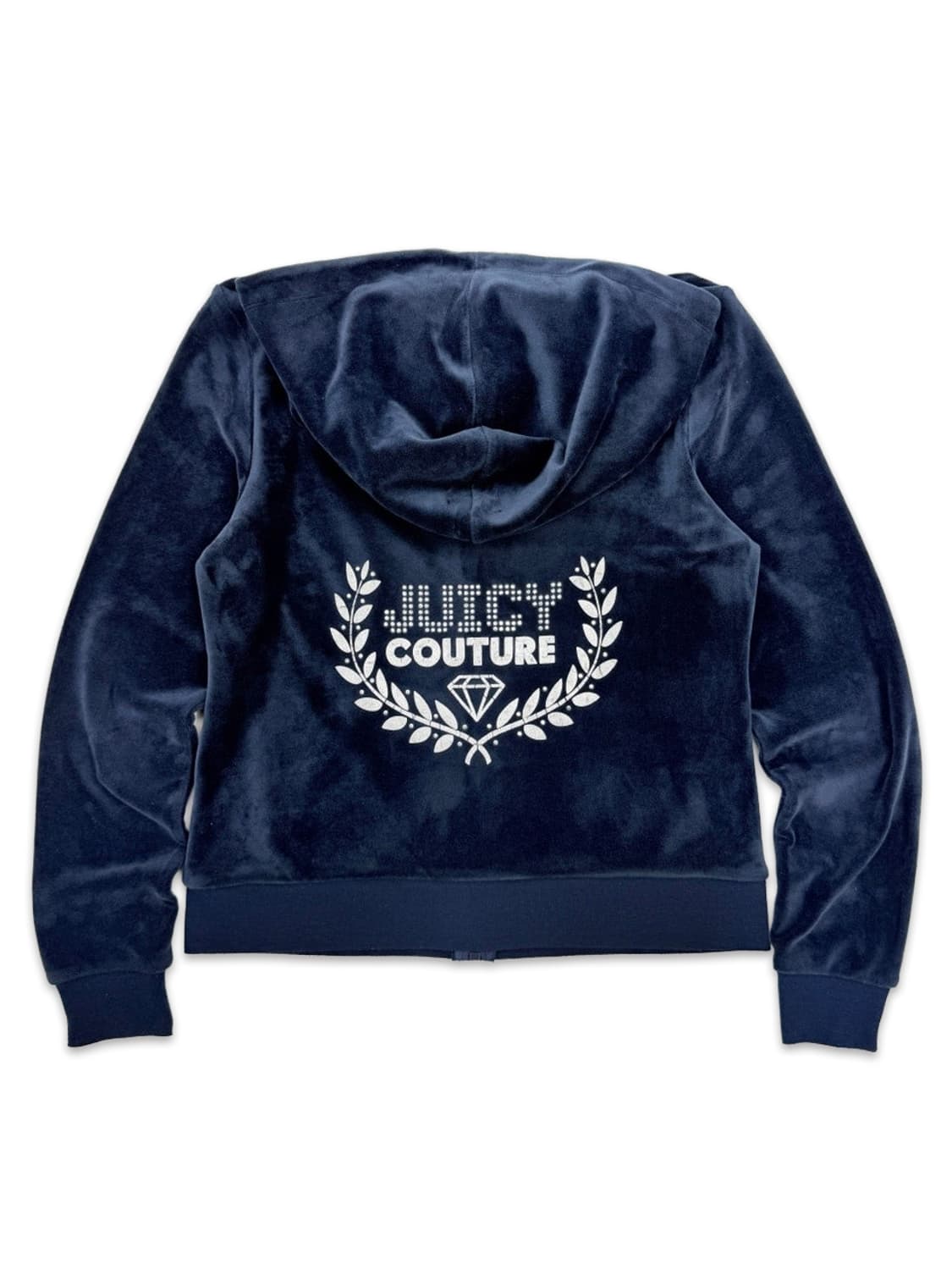 빈티지 Juicy Couture 블루 로고 벨벳 후드 집업 상품이미지1