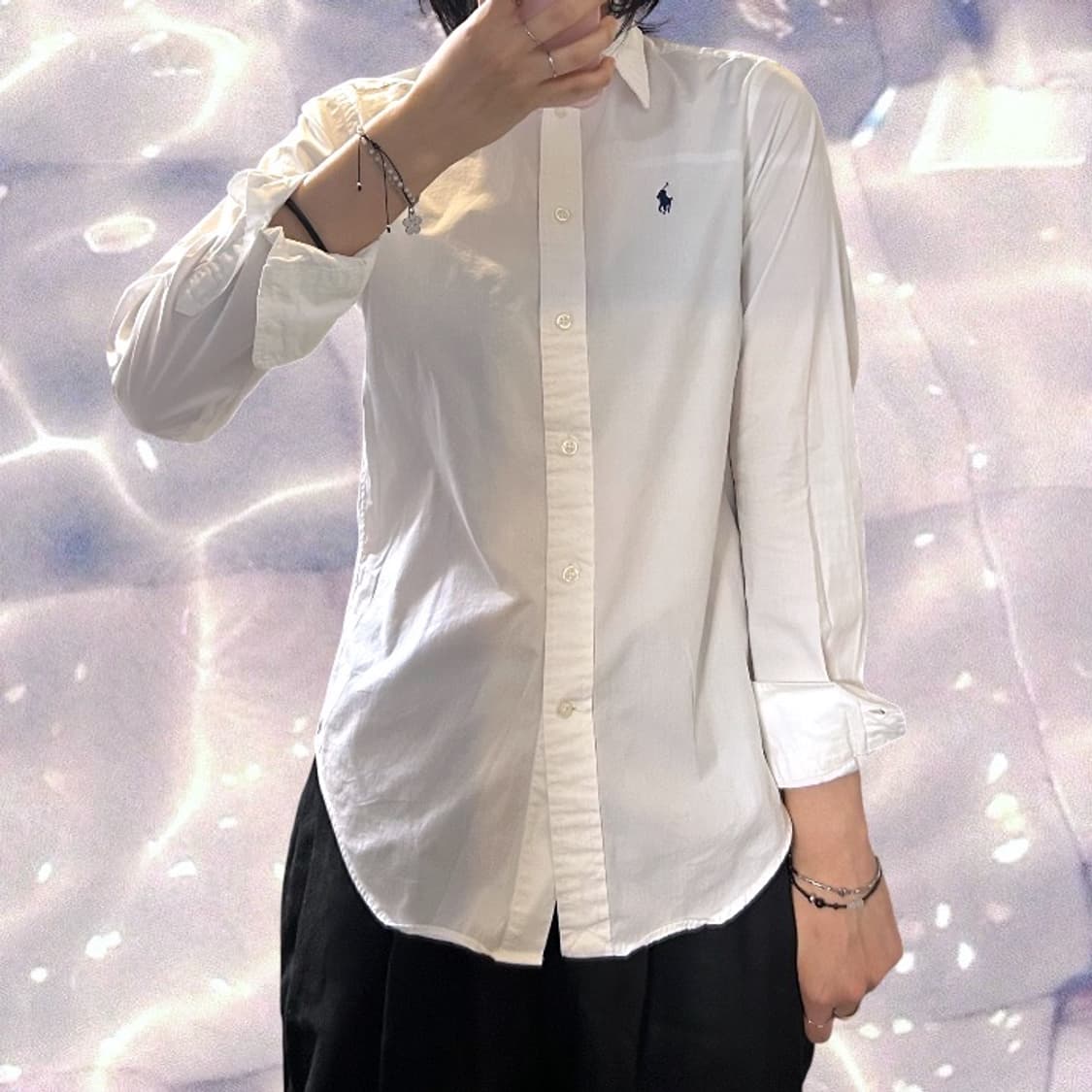 폴로 랄프로렌 신형 솔리드 셔츠 화이트 XS  상품이미지3