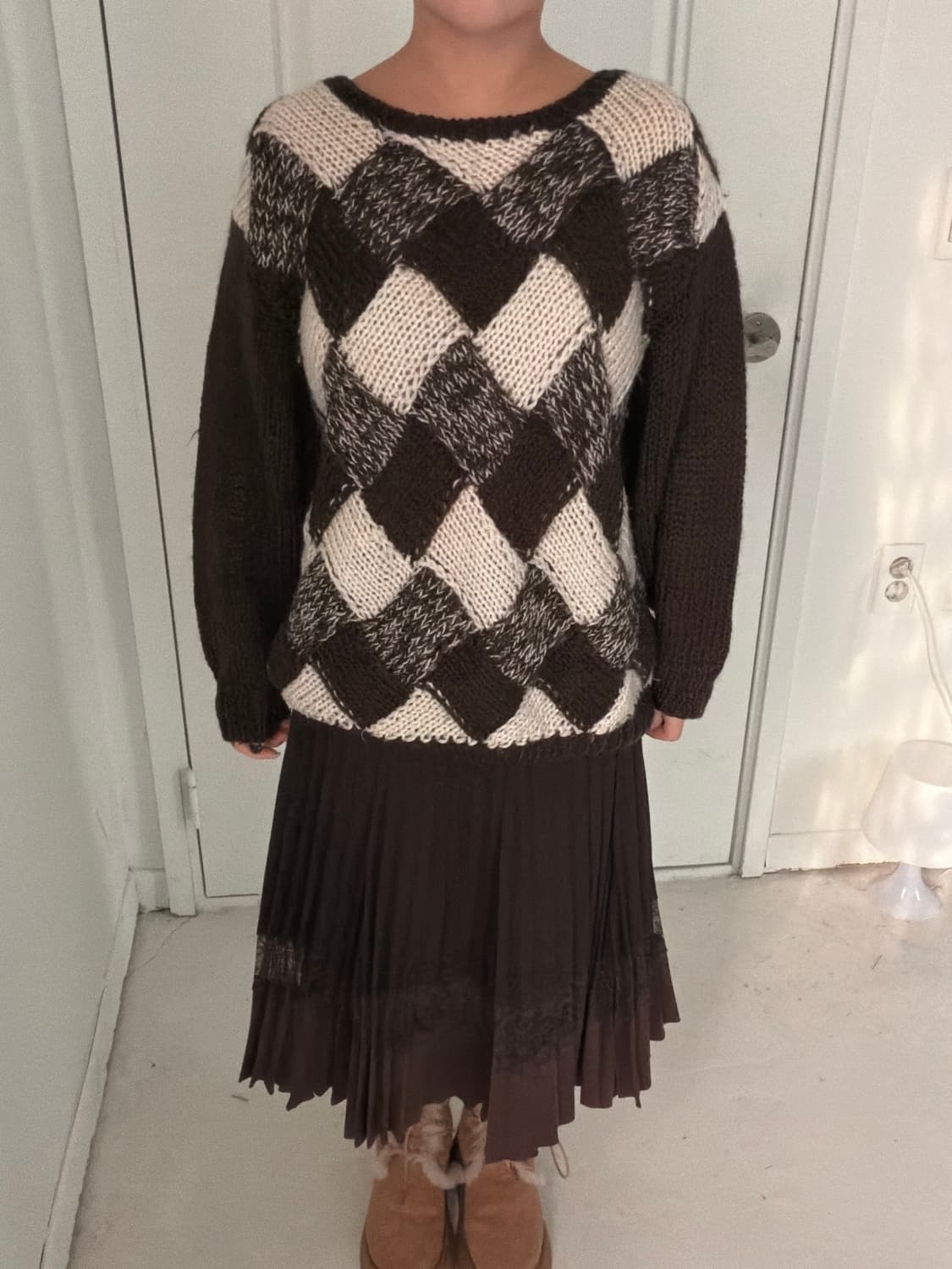 일본빈티지 울 레이스 주름스커트  상품이미지4