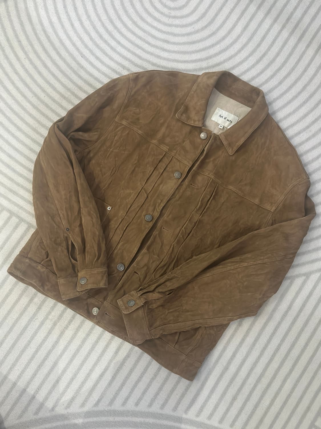 [m] 아트 이프 액츠 워시드 스웨이드 트러커 레더 자켓 상품이미지5