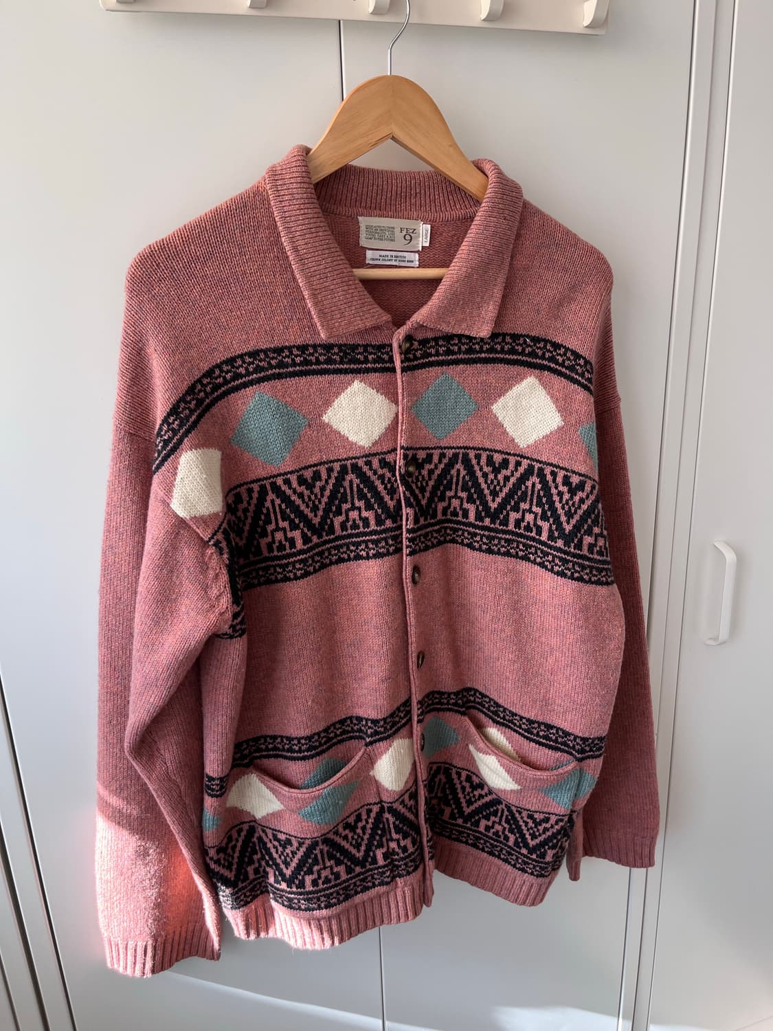 핑크 아가일 울니트 아방 가디건  상품이미지7