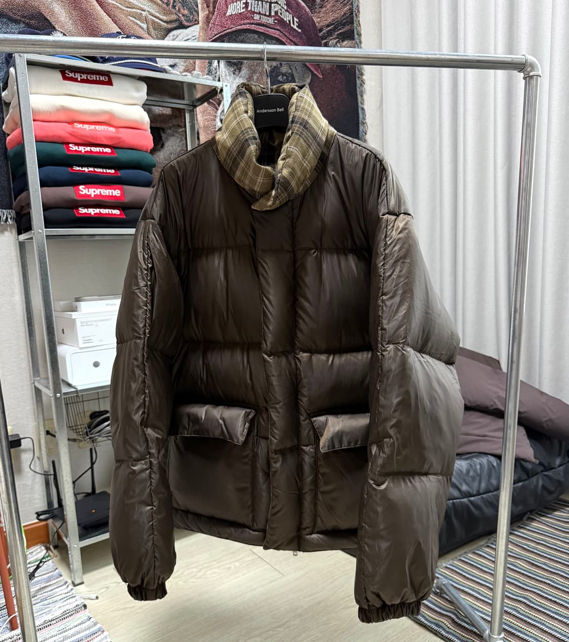 앤더슨벨 리버시블 체크 패딩 상품이미지1