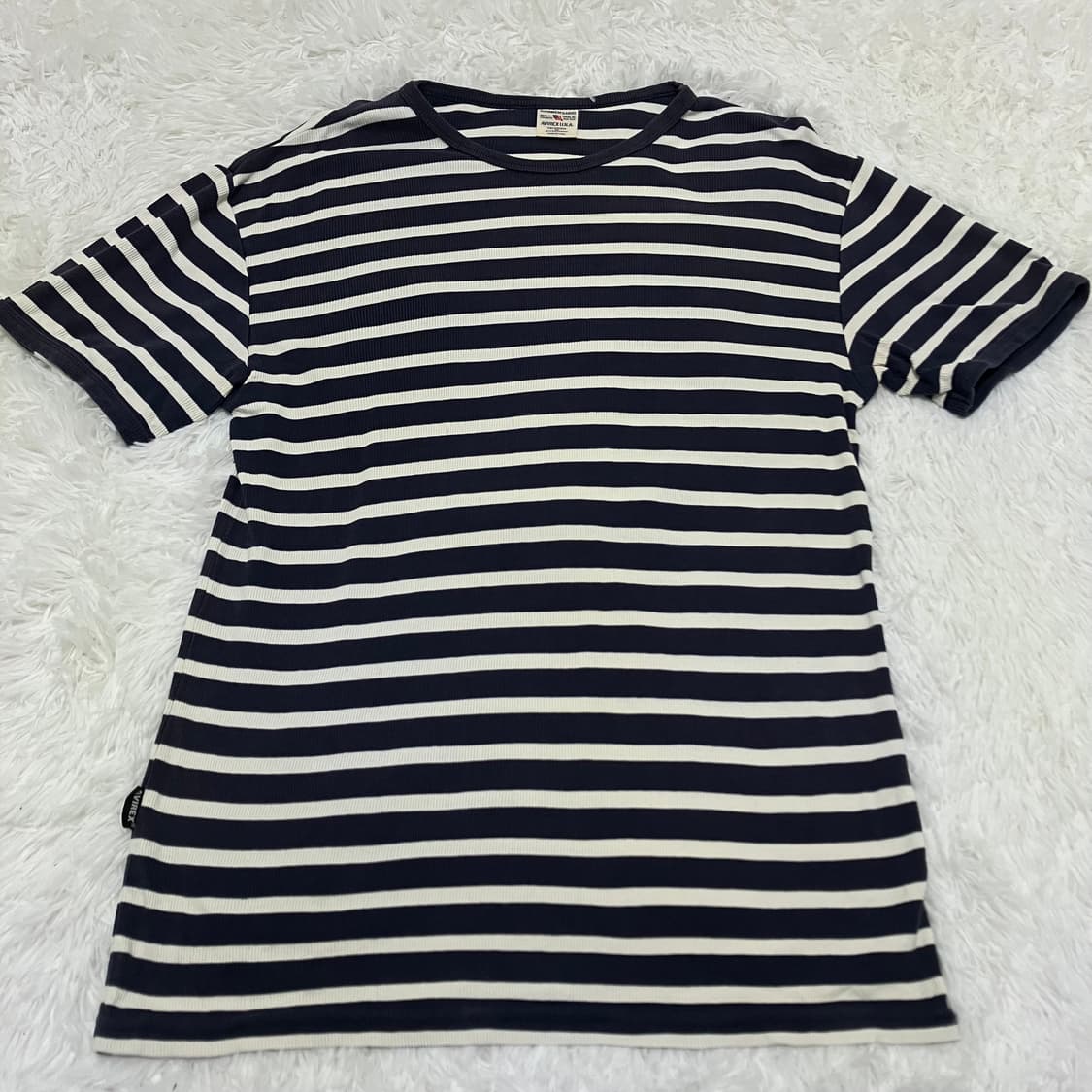 아비렉스 블루 스트라이프 반팔 989 y2k 스트릿 갸루 펑키 일 상품이미지1