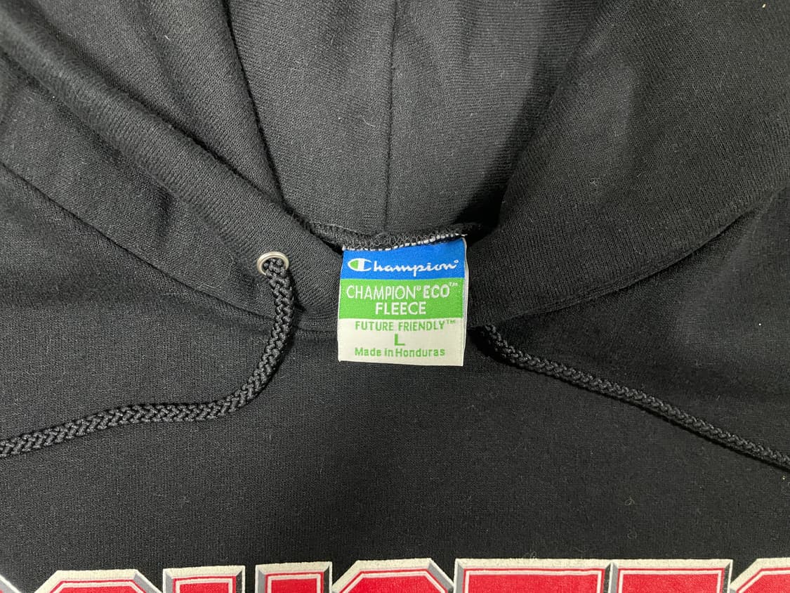 105) 90's 챔피온 미대학 빅로고 블랙 후드티(데드스탁) 상품이미지4