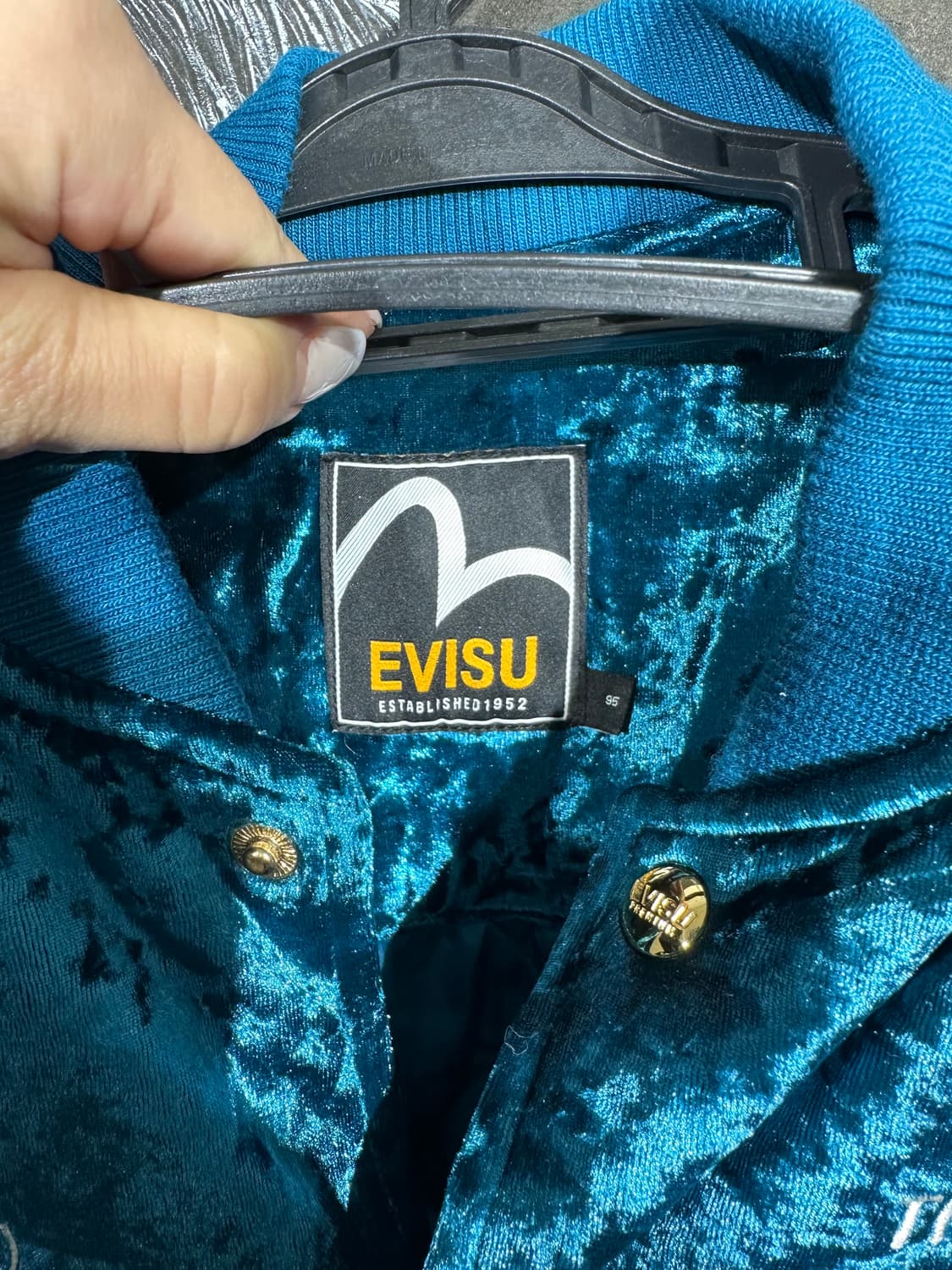 Evisu 에비수 청록 벨벳 빅호랑이 자수 스카잔 M 상품이미지8