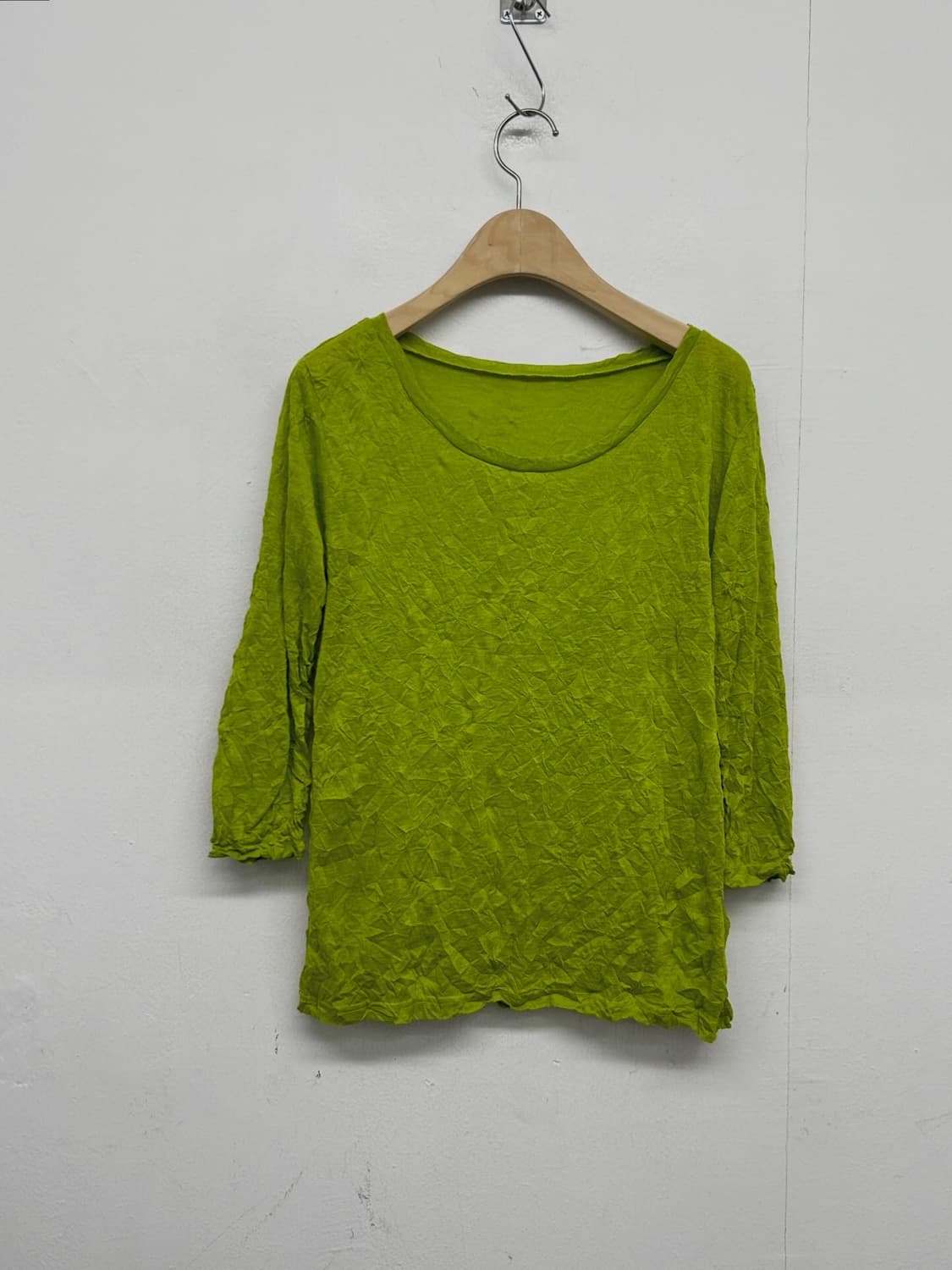 me ISSEY MIYAKE 크링클 플리츠 7부 티셔츠 상품이미지1