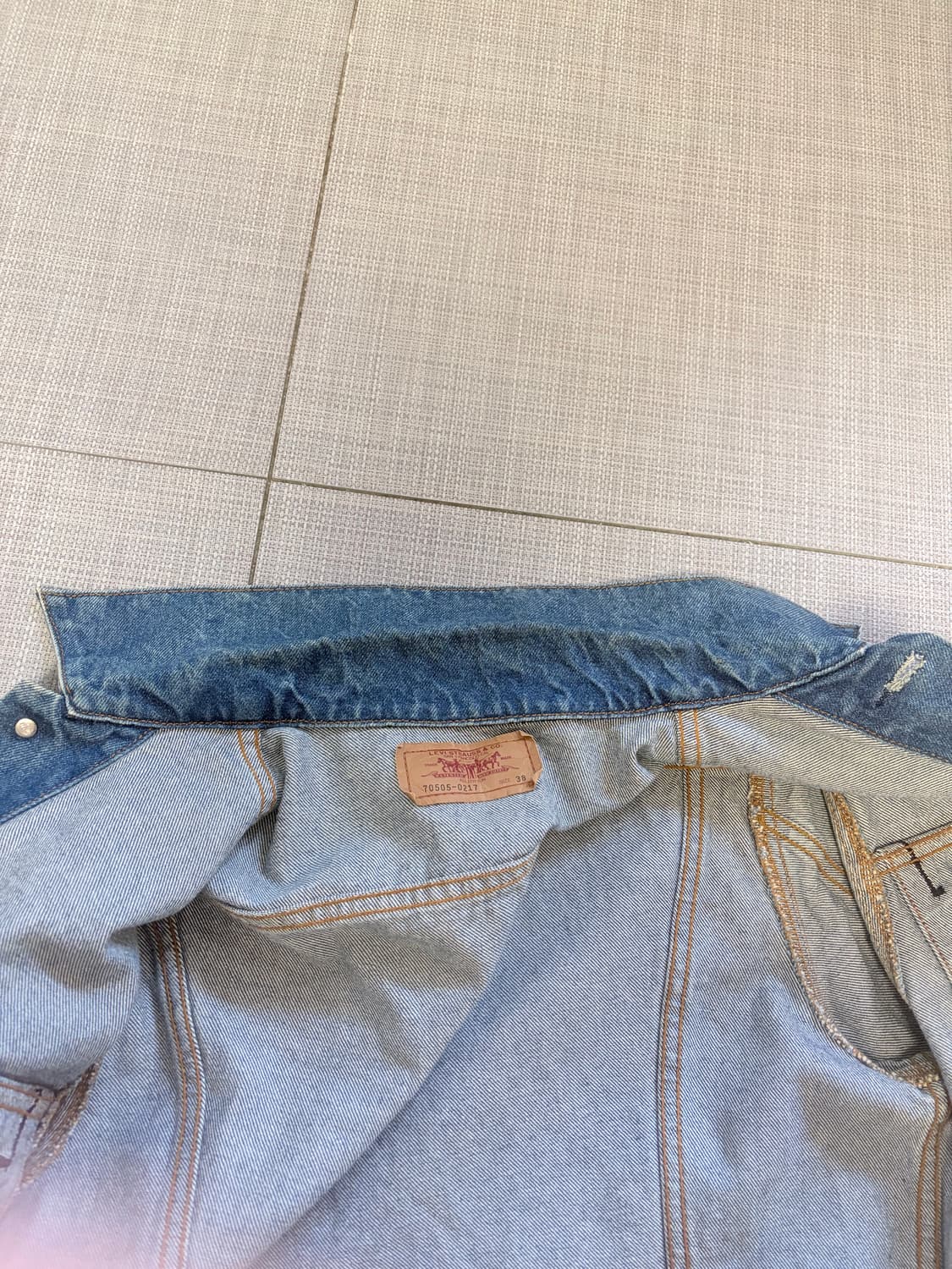 90s 리바이스 70505 빈티지 페이딩 타입3 트러커 데님자켓 N919 상품이미지7