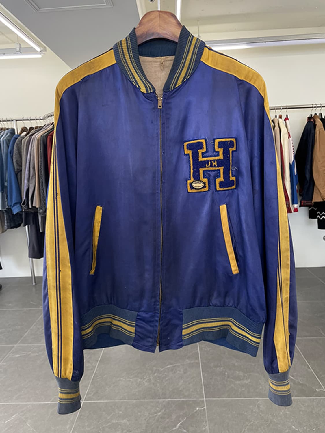 50'S SATIN LETTERMAN JACKET (L) 상품이미지1