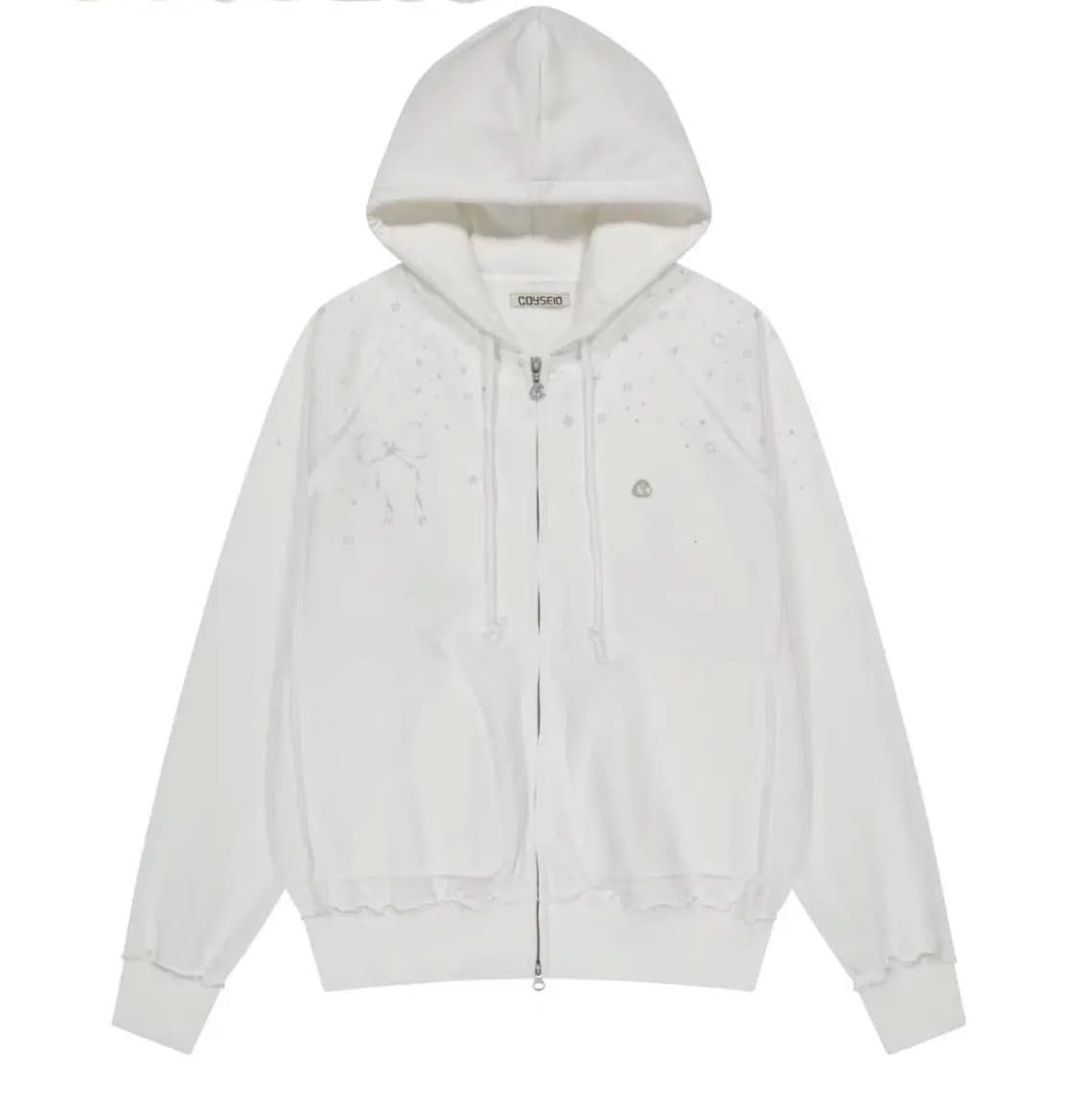 코이세이오 트윙클 후드집업 화이트 상품이미지1