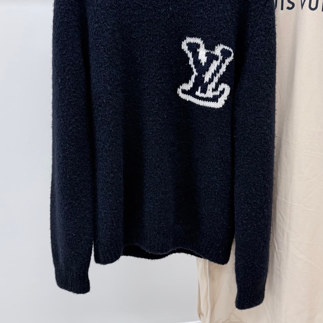 [S+급/2XL] 루이비통 LV 인타르시아 크루넥 니트 네이비 상품이미지4