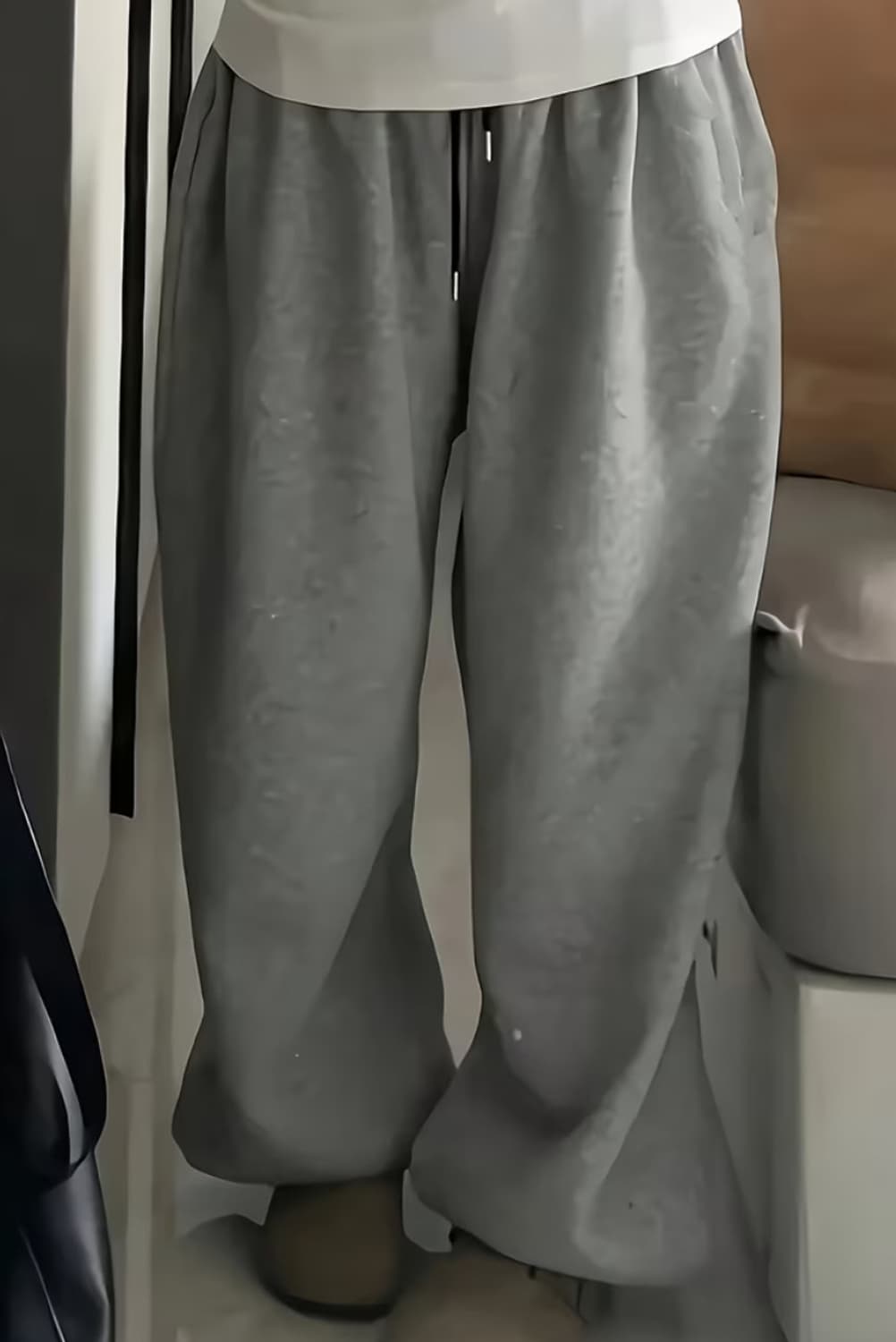 그레이 와이드 조거팬츠 상품이미지1