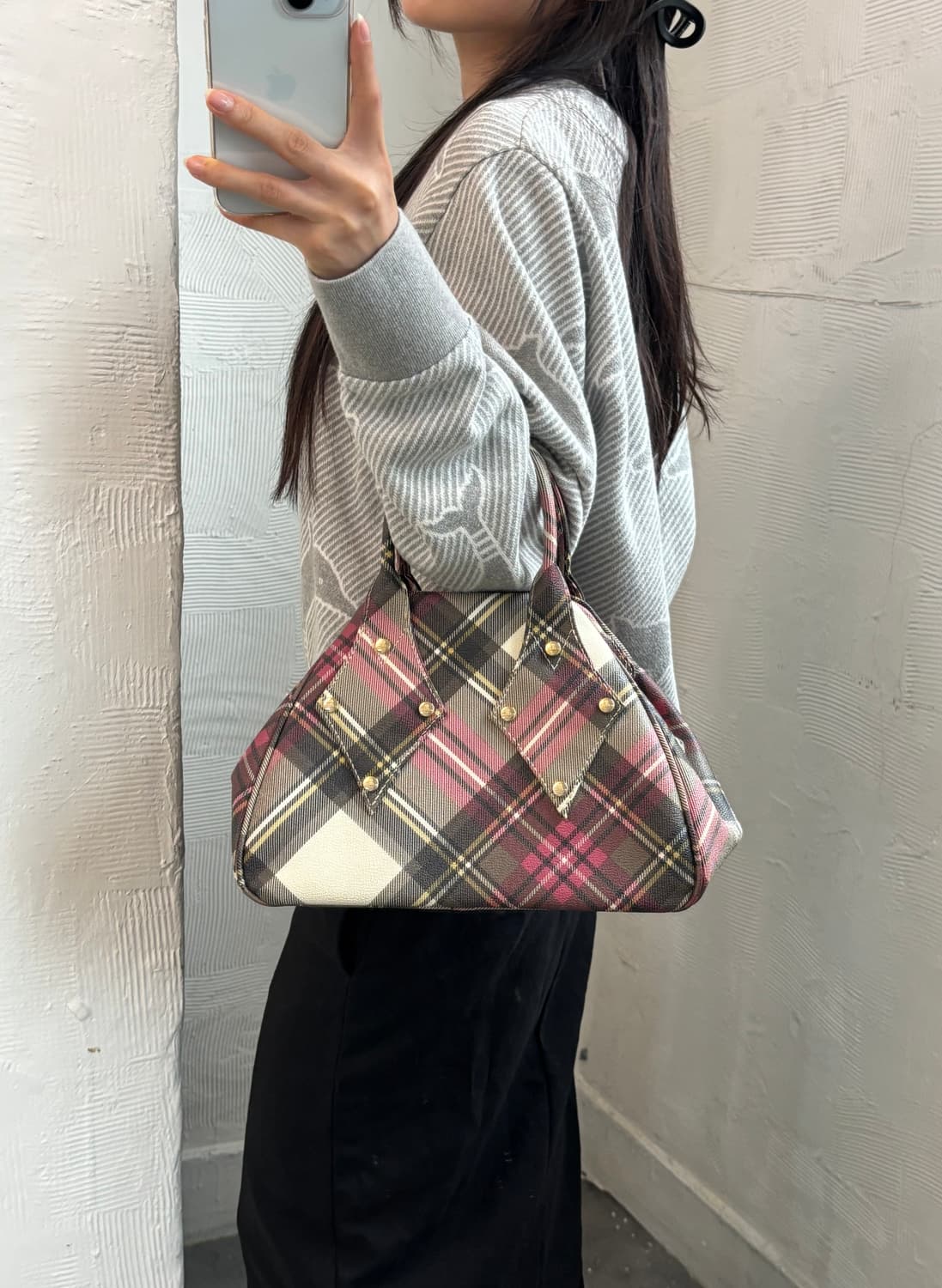 Vivienne Westwood 비비안웨스트우드 체크 토트백 상품이미지1