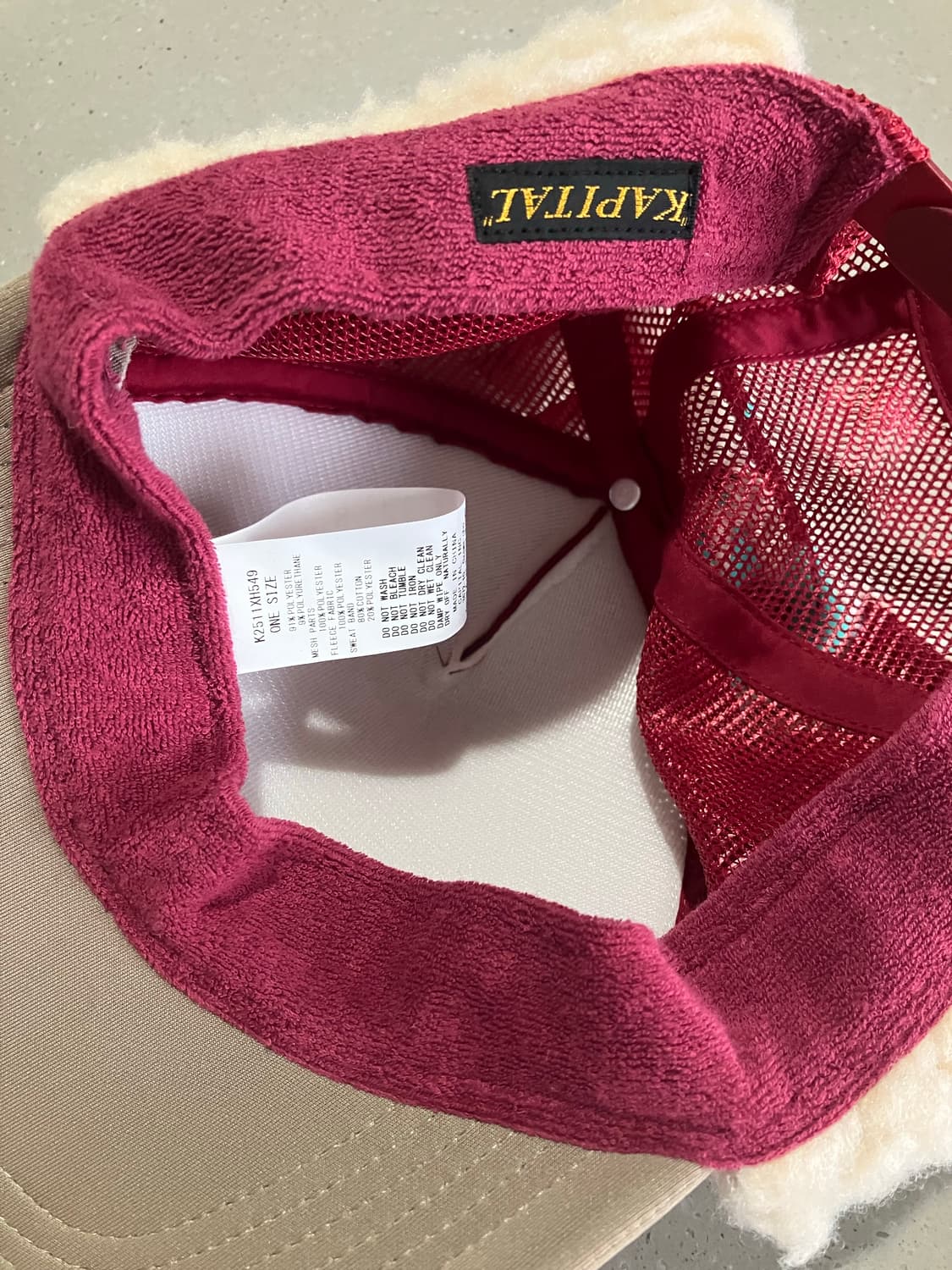 캐피탈 캡사이즈 럼버 트러커캡 다크레드모카 상품이미지3