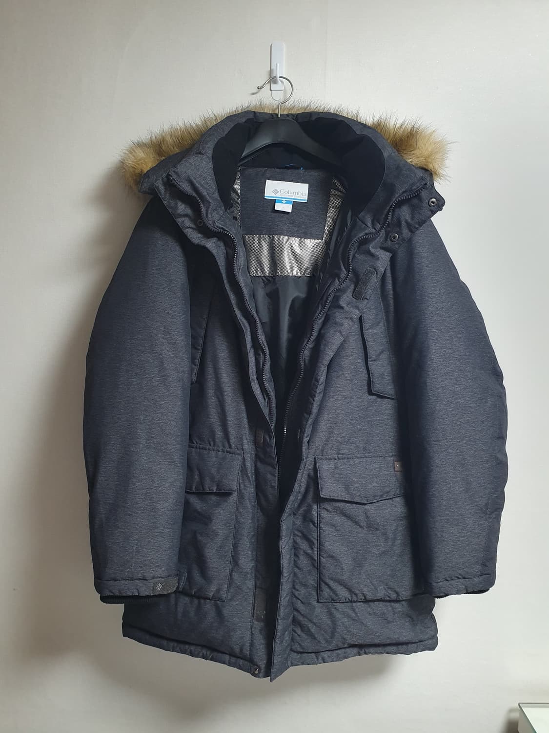 컬럼비아 헤비 덕다운 패딩 멜란지블랙 100 🧊🖤 상품이미지1