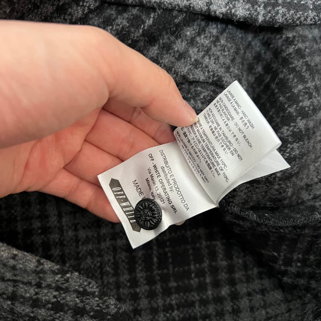 오프화이트 애로우 플란넬 타탄체크 셔츠 상품이미지7