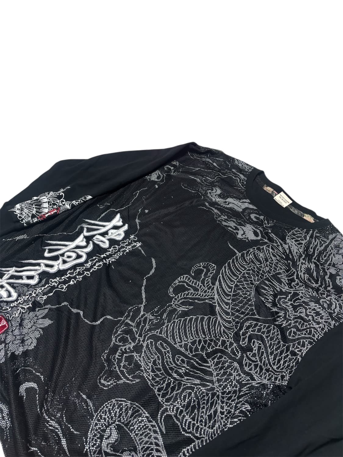 도그타운 Dogtown 블랙 드래곤 오리엔탈 메쉬 디테일 맨투맨 XL 상품이미지3