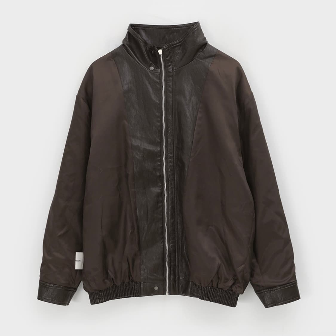 블랙업 돌크 빈티지 하이넥 하프 레더자켓 브라운 상품이미지2