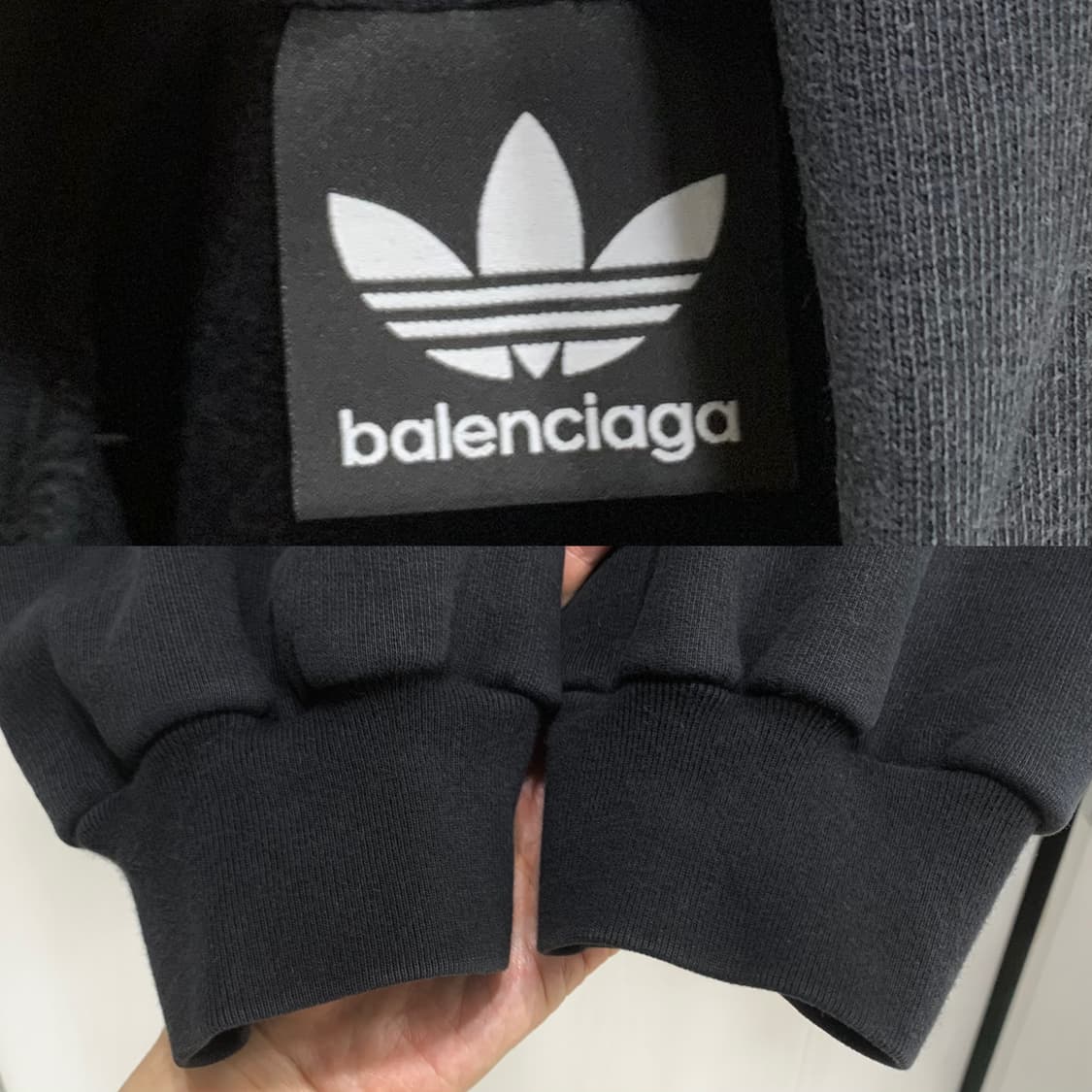 [3]발렌시아가X아디다스 후드티셔츠 블랙 상품이미지5