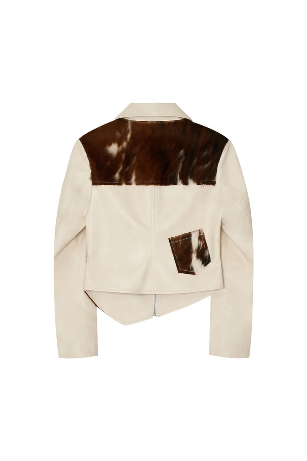 투머치택스 TMT 헤어리 레더 자켓 아이보리 S 상품이미지5