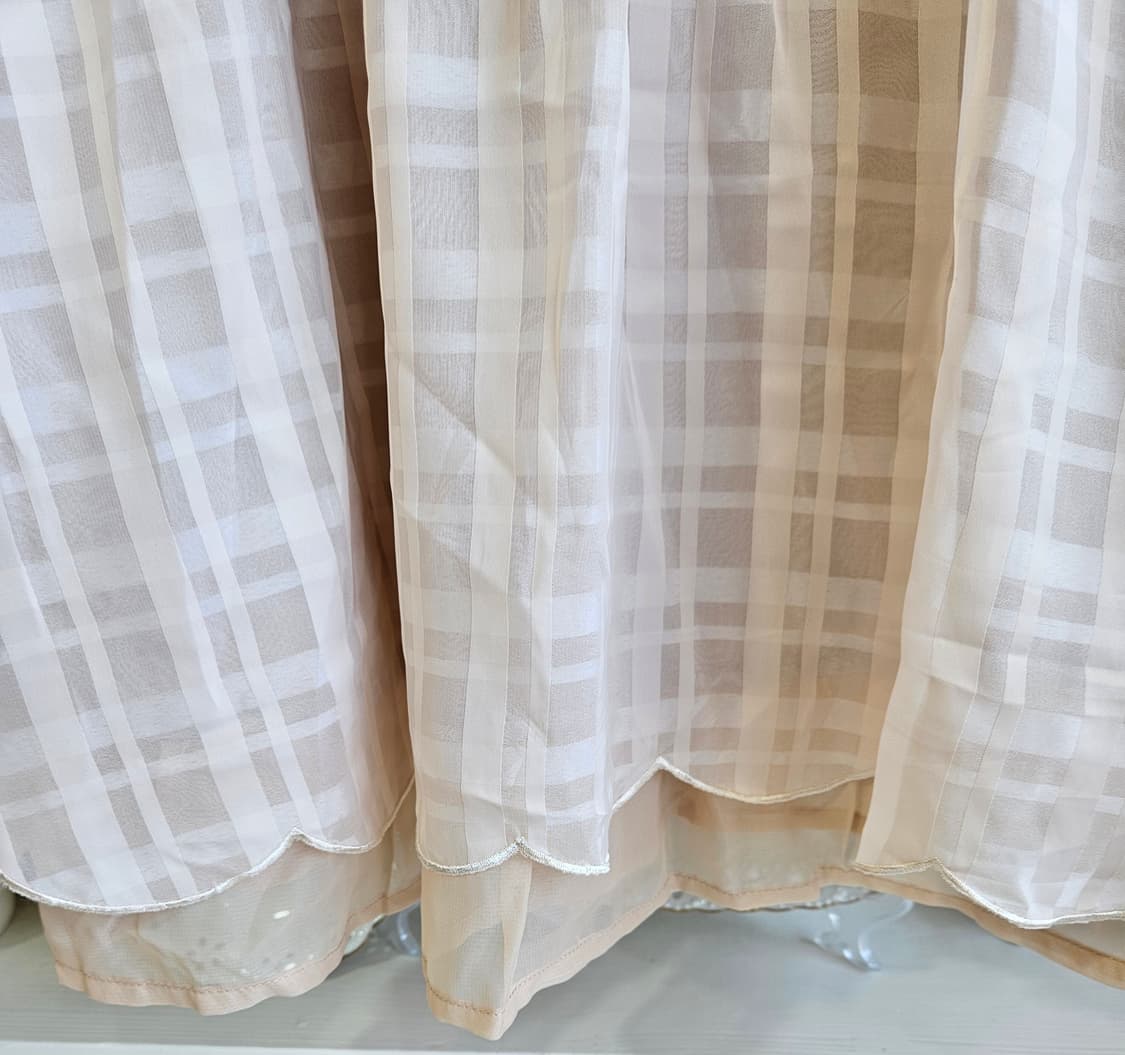 axes femme(엑시즈팜) 베이지 체크 레이스 원피스 상품이미지3