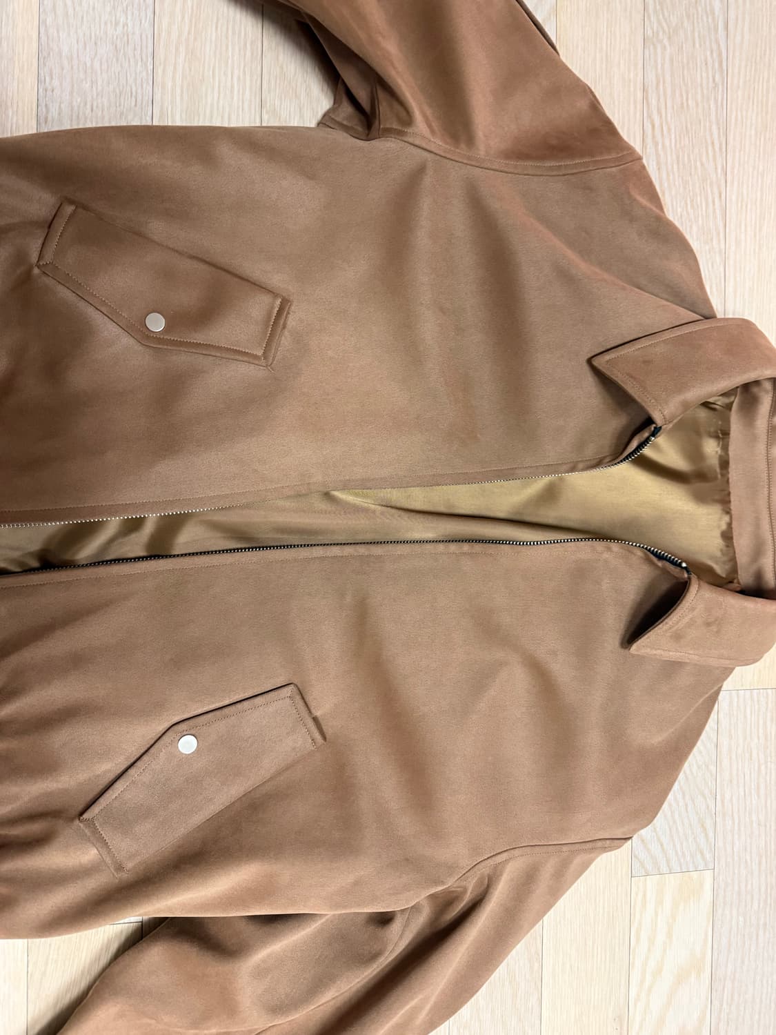 시즈 슬랜티드 커브드 스웨이드 블루종 자켓 [CAMEL] M 상품이미지3