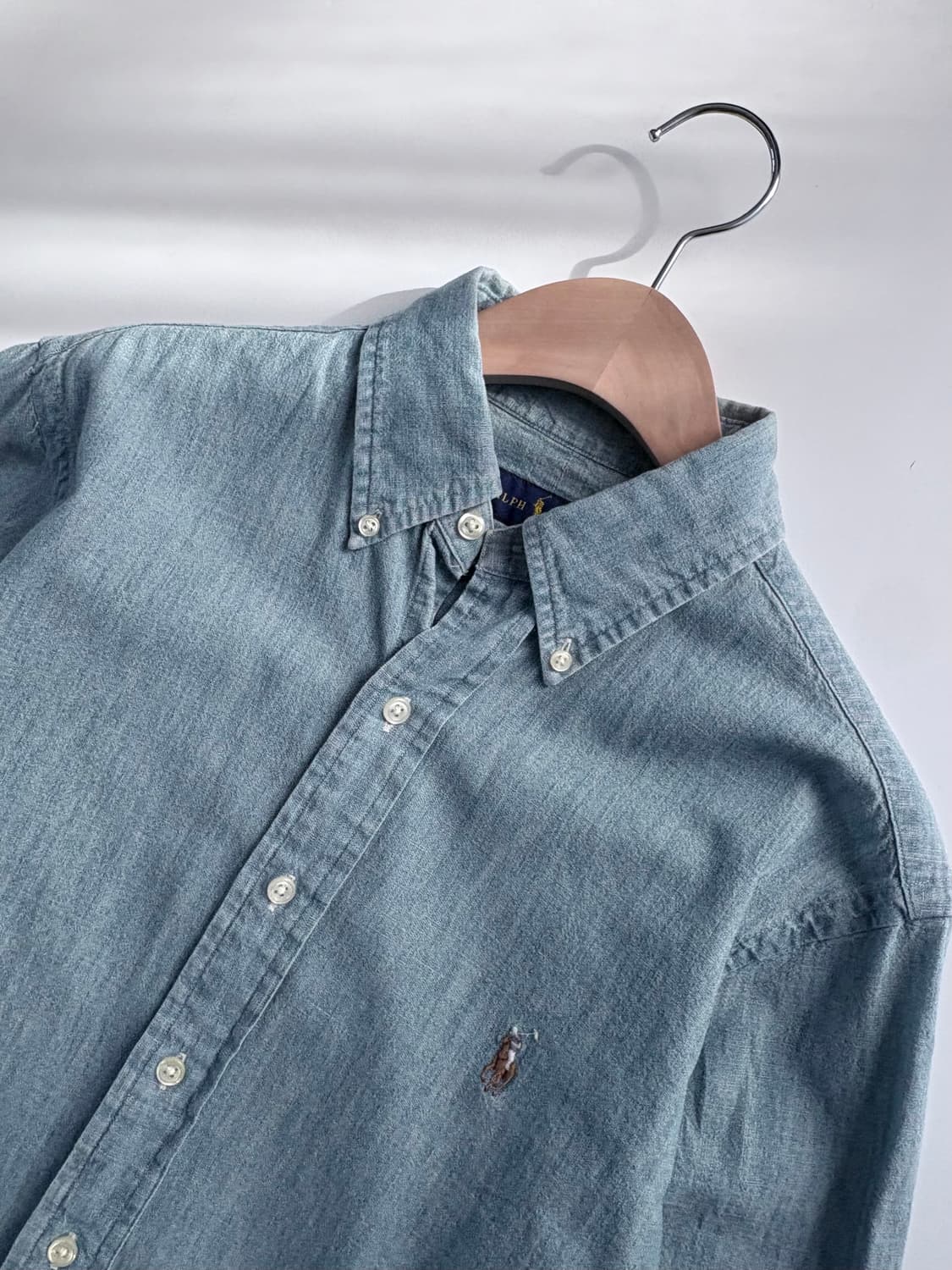 Polo 폴로 랄프로렌 신형 연청 샴브레이 셔츠 상품이미지5