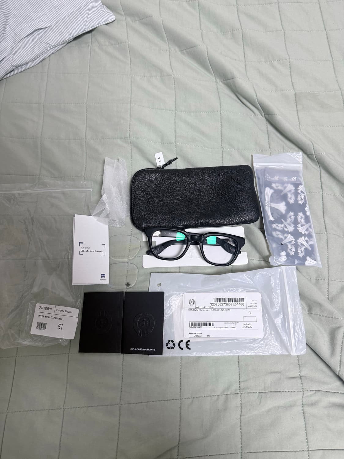 크롬하츠 WELL HELL YEAH 웰헬예 안경 51사이즈 무광블랙 상품이미지1