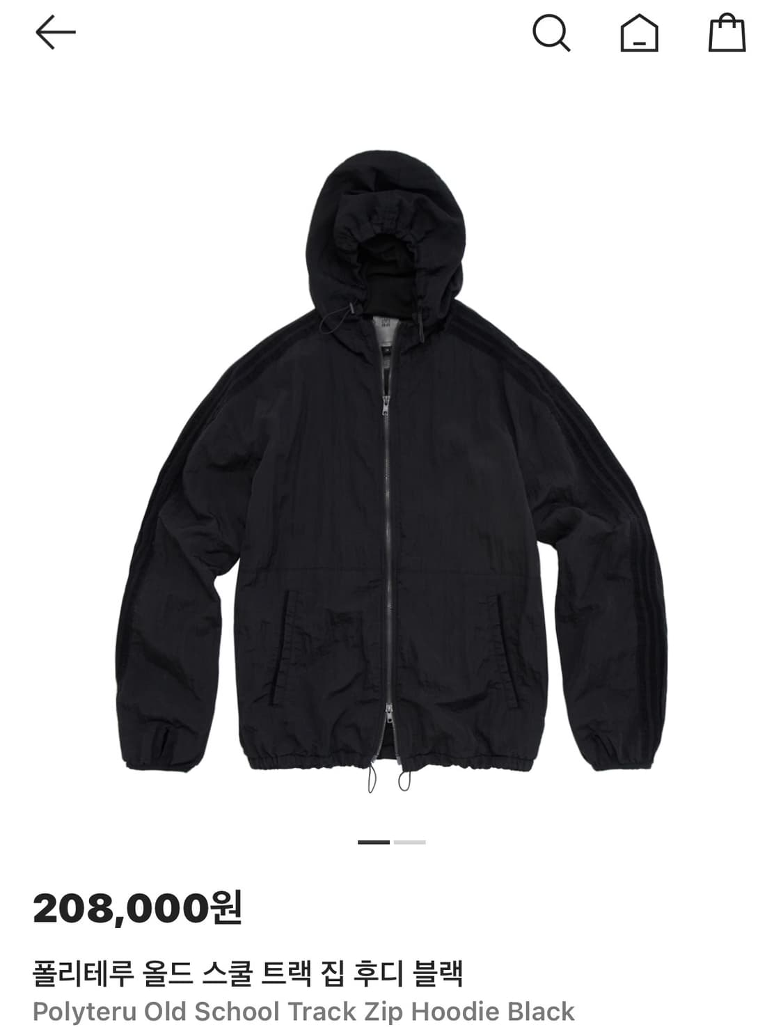 (2) 폴리테루 올드스쿨 크랙 집후디 블랙 상품이미지1