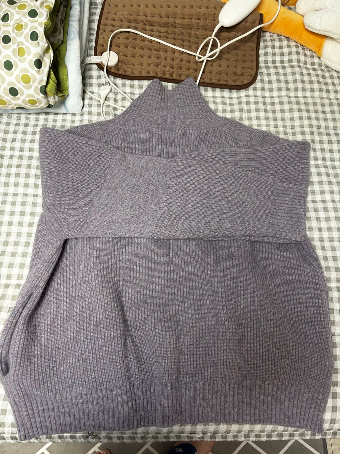 홀리선 니트집업 라벤더 L사이즈 상품이미지3