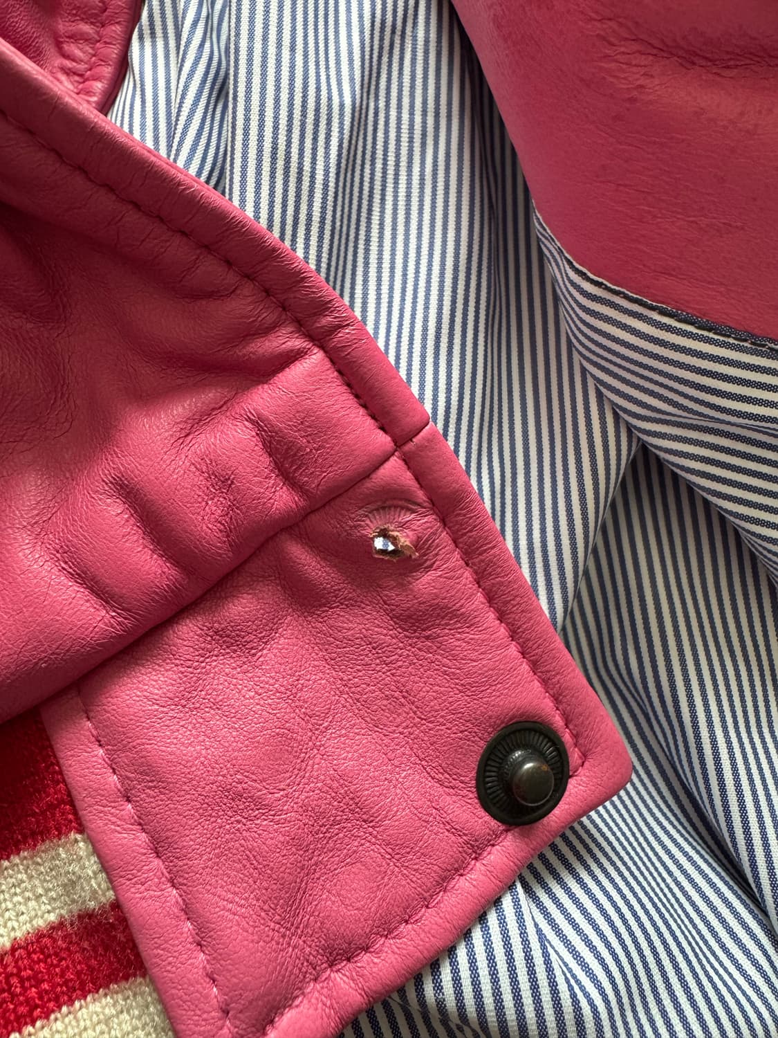 아웃사이더스 디비젼 핑크 레더 자켓 상품이미지7