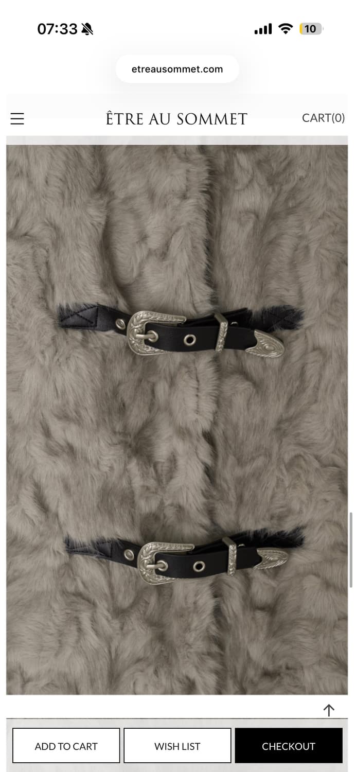 에뜨오소메 웨스턴 벨트 믹스 퍼 자켓 상품이미지5