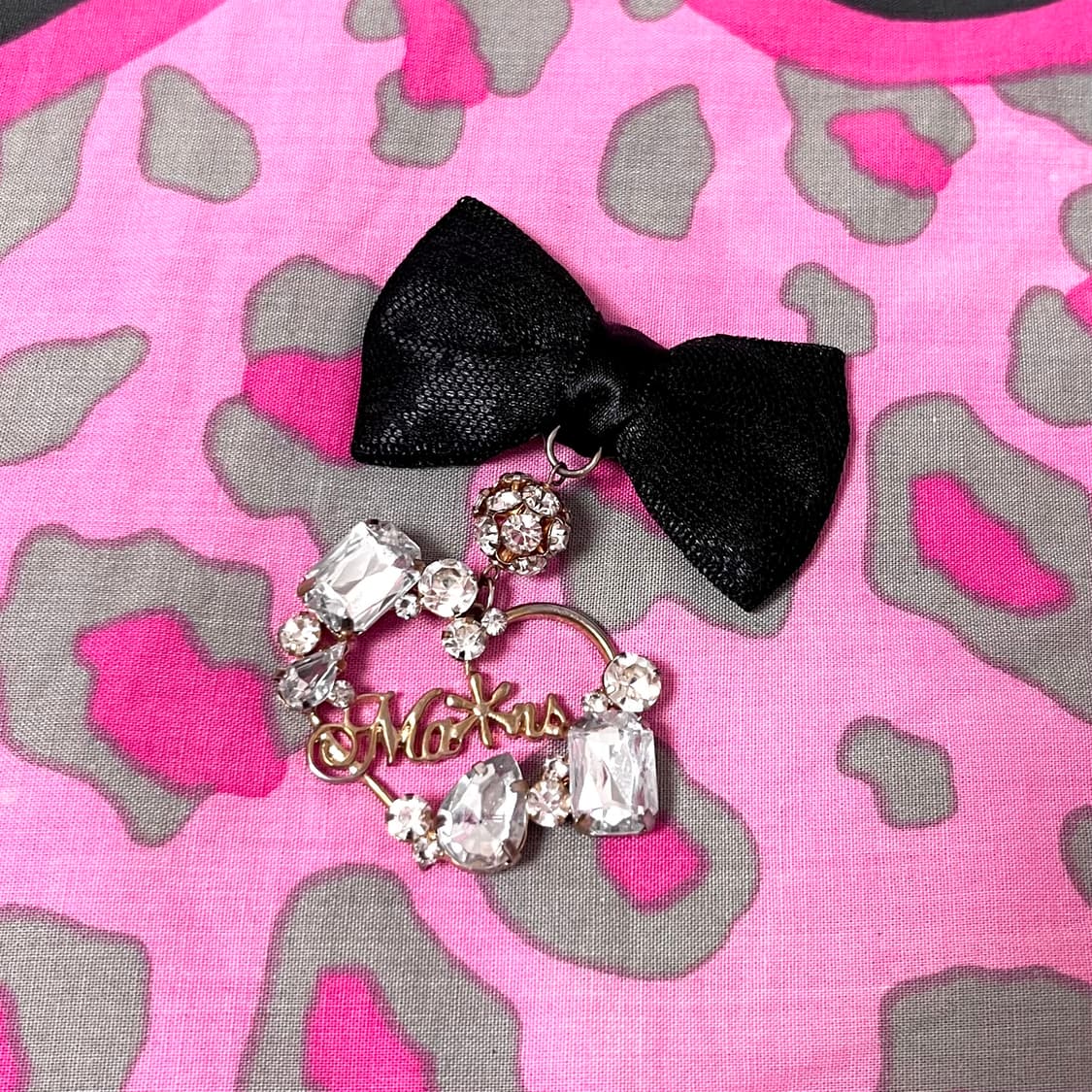 MA*RS마즈 큐빅스톤 하트참 미니 리본 헤어핀 히메로맨틱갸루 핀터109 상품이미지1