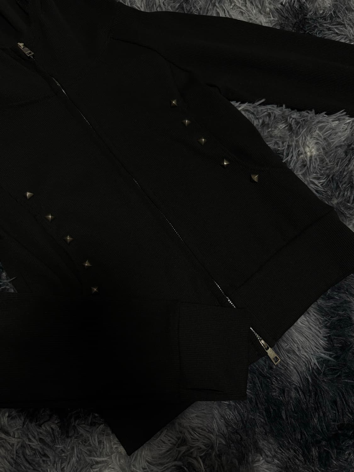 ( Os ) Y2K Stud Detail Double-Zip Hoodie 상품이미지4