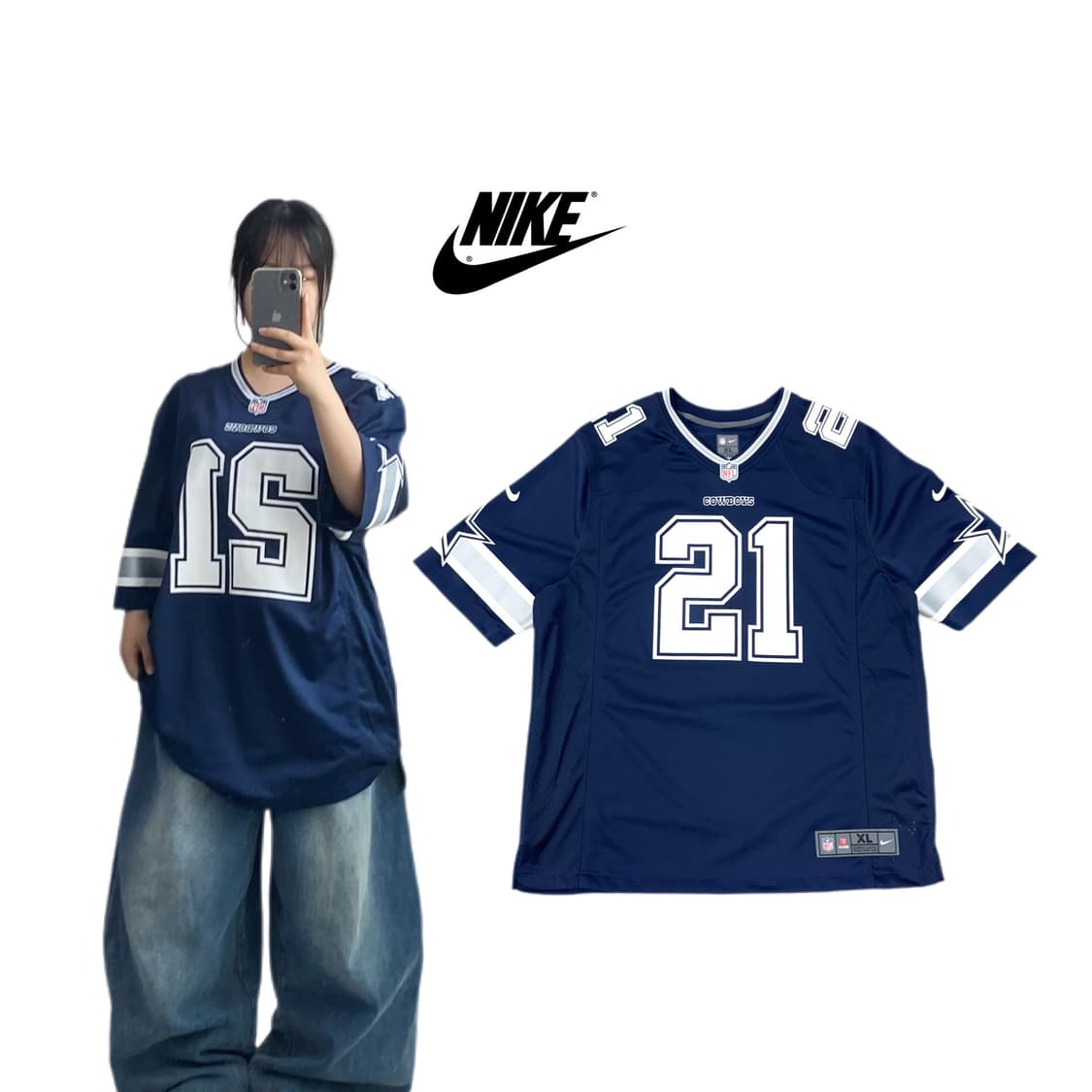 나이키 X NFL 90s 달라스 카우보이 블록코어 유니폼 져지 상품이미지1