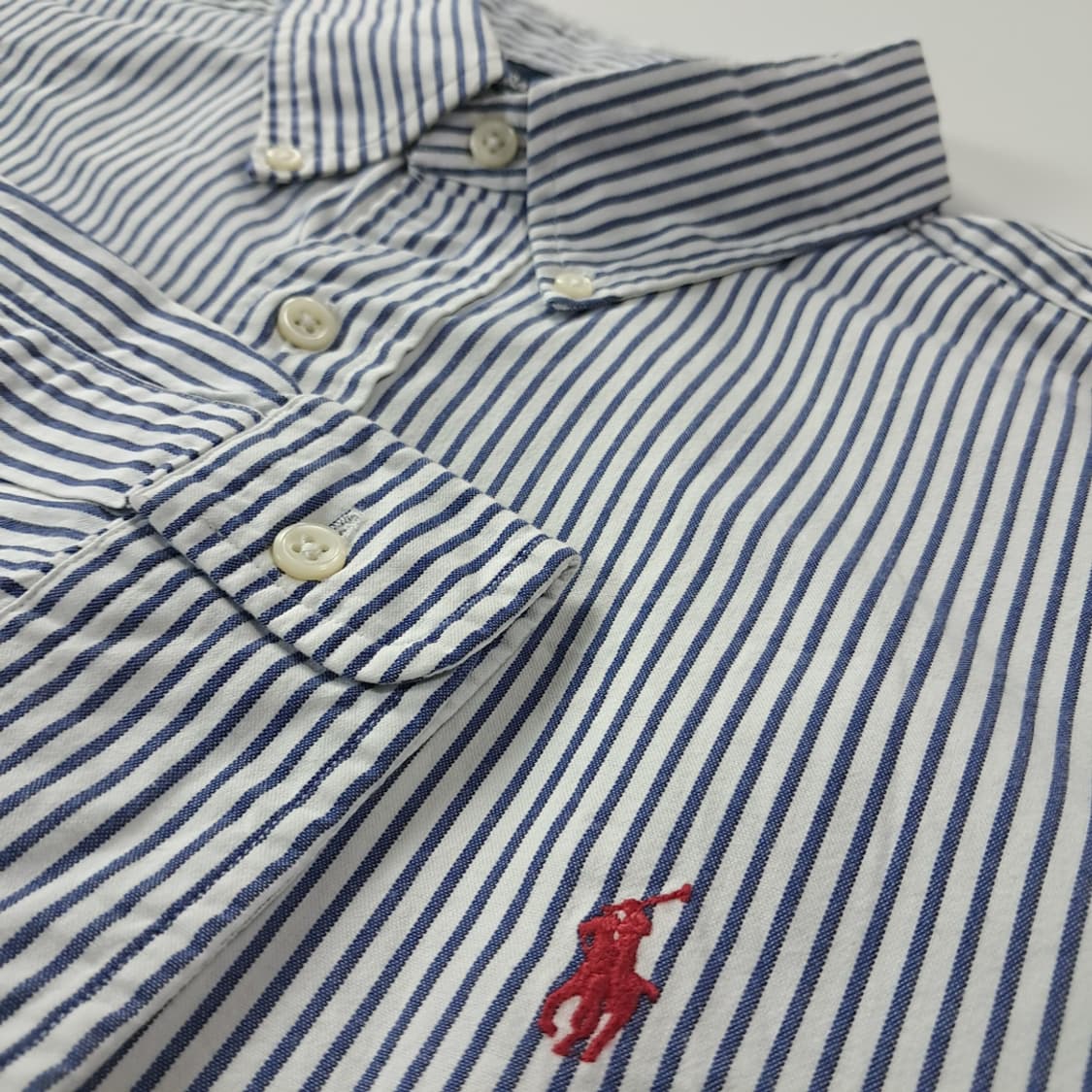 CK324 XL 폴로 90s 워시드네이비 스트라이프 셔츠 남방 상품이미지4