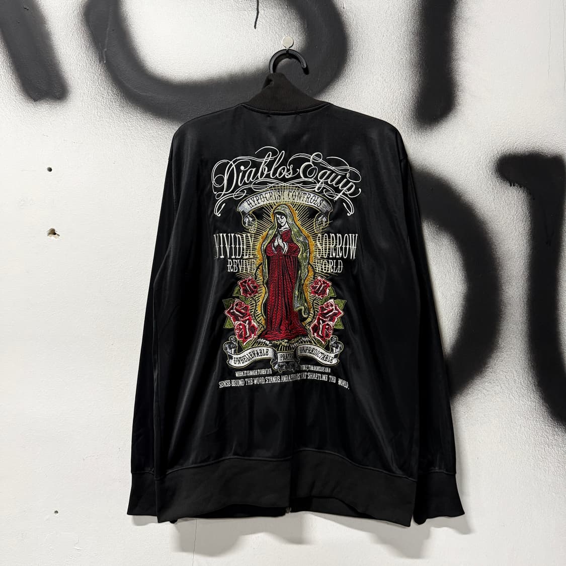 VTG 빈티지 오리엔탈 성모 마리아 빅 자수 집업 져지 자켓 상품이미지1