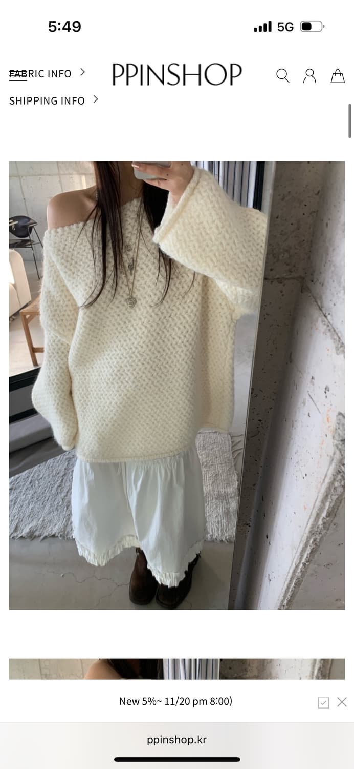 피핀샵 Becky Shoulder Over Knit 상품이미지6