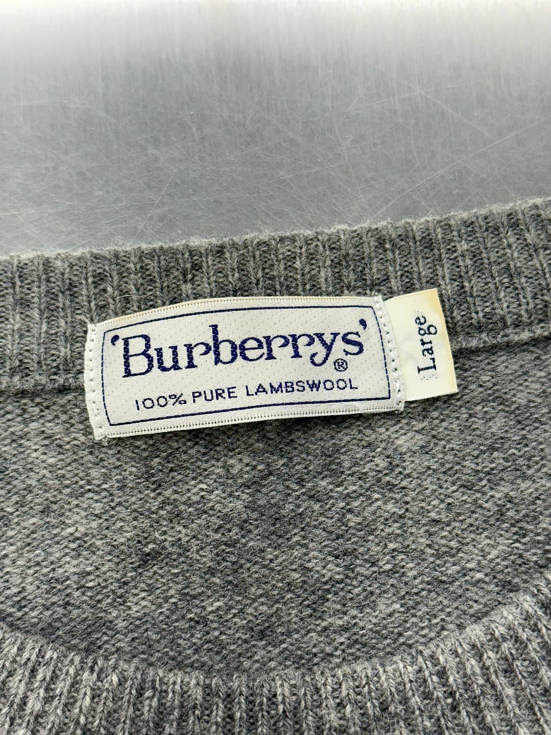 버버리 그레이 노바체크 램스울 라운드 니트 스웨터 상품이미지7