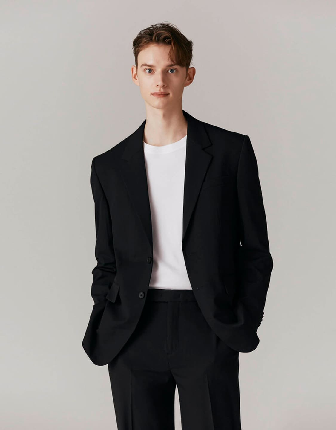 남자정장 컨셉원 TR 셋업 수트 블랙 세미오버 100 32 상품이미지1