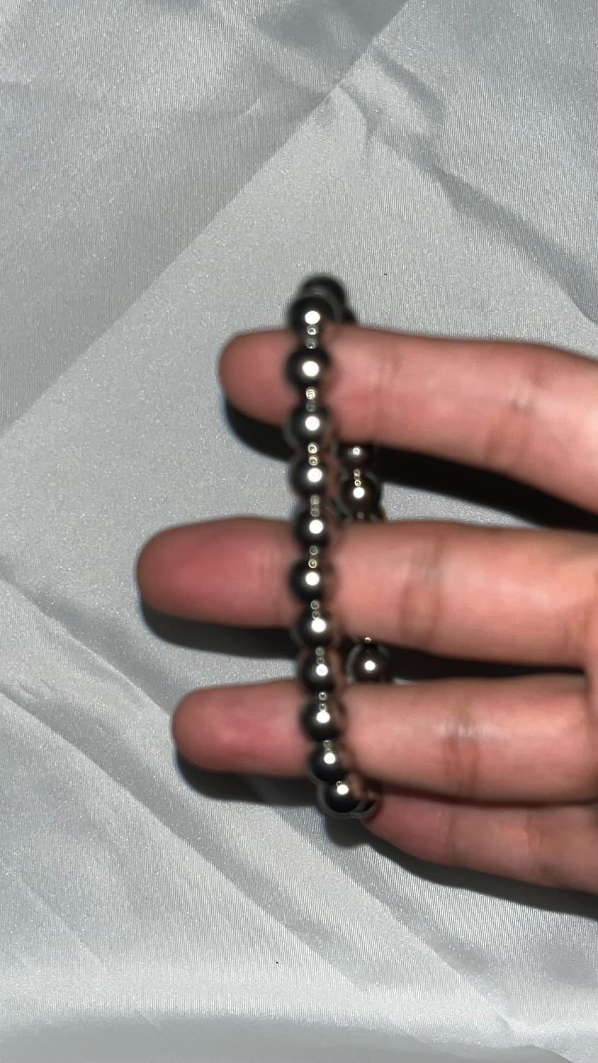 실버 비즈 라운드 팔찌 상품이미지1